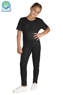 TUTA GIROCOLLO MEZZA MANICA NERA BAMBINA